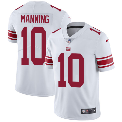 Nike Giants #10 Eli Manning White Men's Stitched NFL Vapor Untouchable Limited Jersey - Click Image to Close